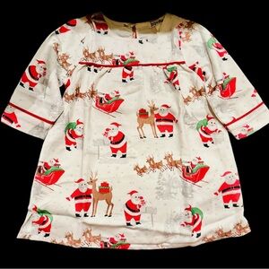New Pottery Barn Kids Flannel Nightgown size 2T Heritage Santa
